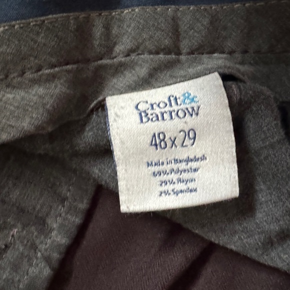 2 PAIR Mens Stretch Dress Pants 48 x 29 Gray and Black Croft & Barrow - Picture 4 of 11
